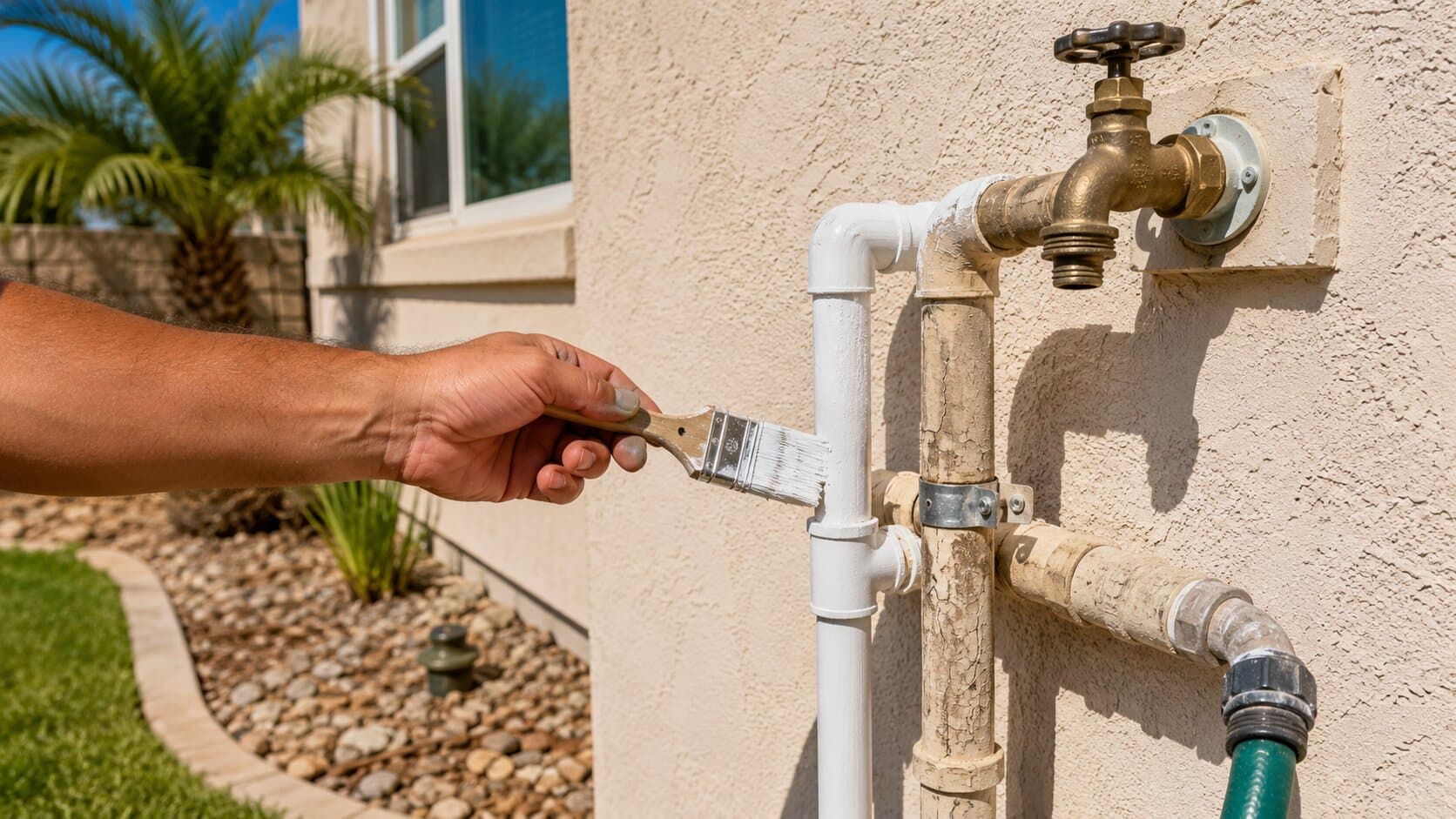 Durable Exterior Supply Line UV Protection in Castroville